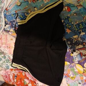 Black Shorts with Yellow Stripes